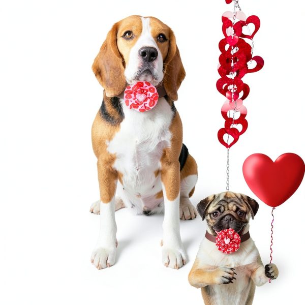 Sanwuta Valentines Dog Collar Charms Heart Design Adjustable-5