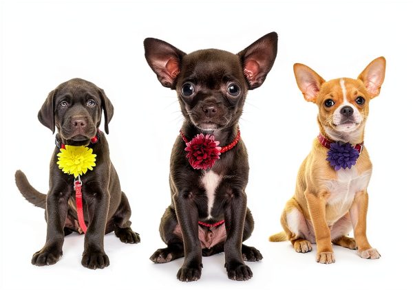 Catcan Dog Collar Flower Charm Soft Chiffon Pet Accessory-5