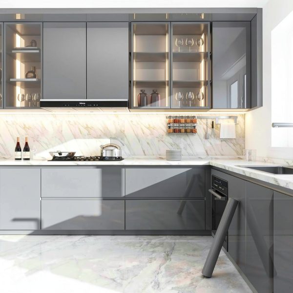 OYEWALLS Contact Paper Modern Gray Heat Resistant Wallpaper-4
