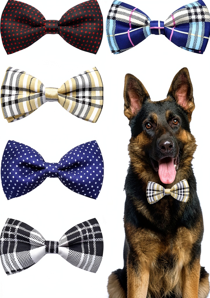 PET SHOW dog bow ties attached to a dog collar