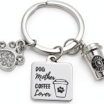 Dog Collar Charm Kit's Kiss Coffee Cup Paw Print Gift-0