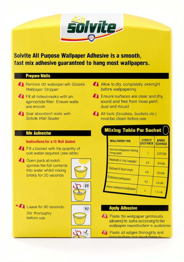 Solvite Wallpaper Adhesive Strong Washable Vinyl Paste-2