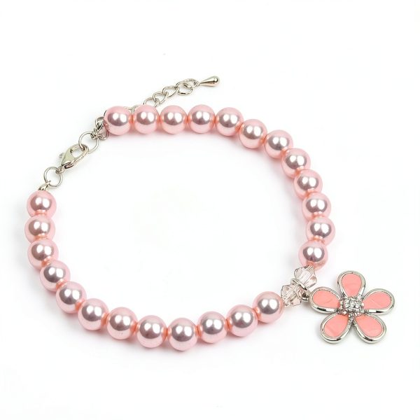 SKS Pearl Dog Necklace Rhinestone Collar Pet Jewelry-6