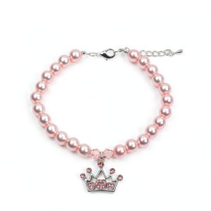 SKS Dog Collar Charm Rhinestone Pet Necklace Crown Jewelry-0