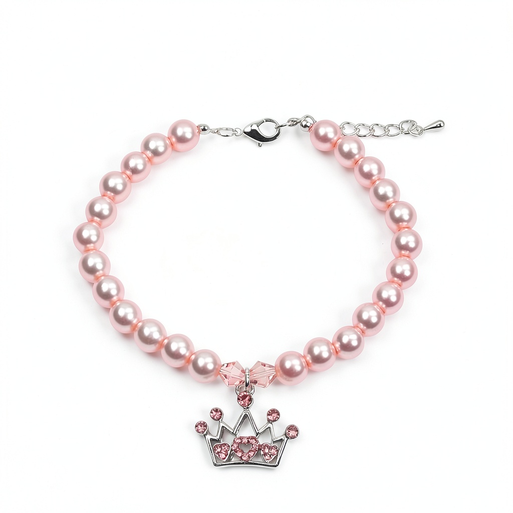 'SKS rhinestone dog collar charm displayed on a pet'