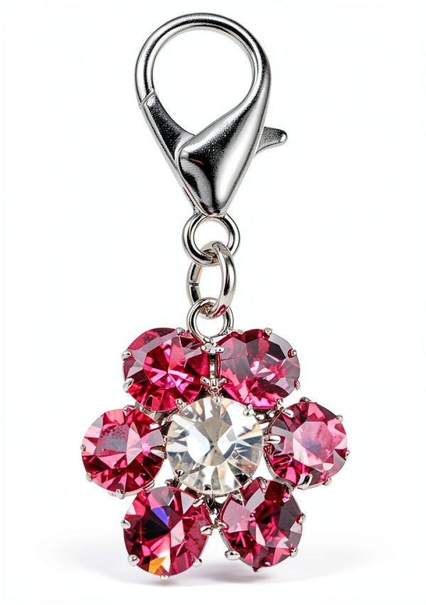 Pavo Dog Collar Charm Rhinestone Flower Pet Accessory-1
