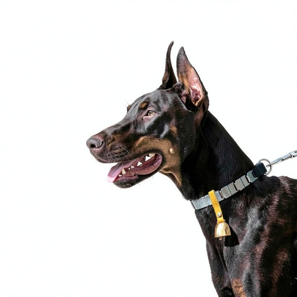 IVIA PET Copper Bell Leather Pet Collar Charm Medium Gold-1
