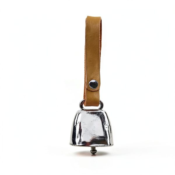 IVIA PET Copper Bell Leather Pet Collar Charm Medium Gold-4