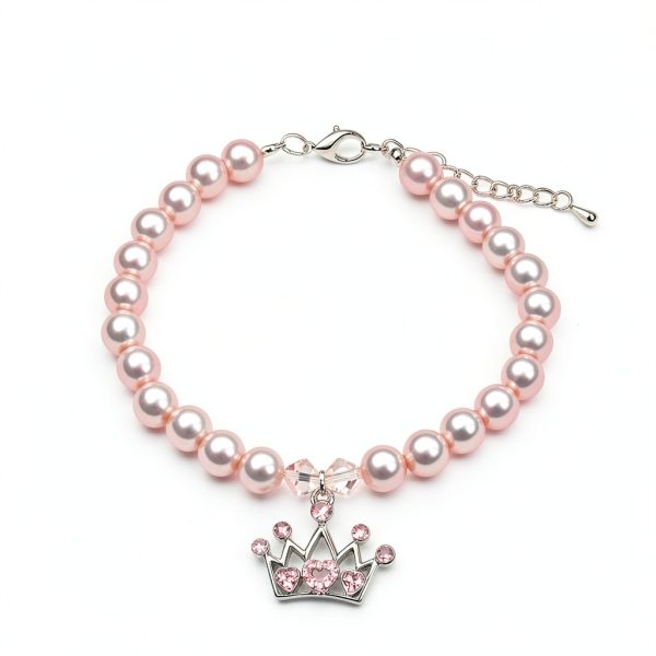 SKS Dog Collar Charm Rhinestone Pet Necklace Crown Jewelry-2