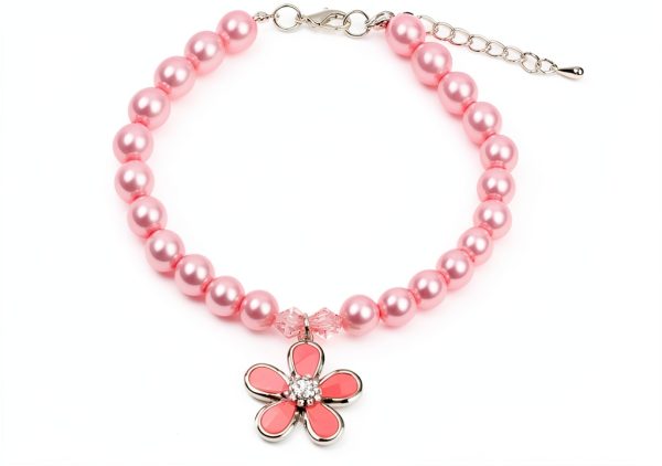 SKS Pearl Dog Necklace Rhinestone Collar Pet Jewelry-0