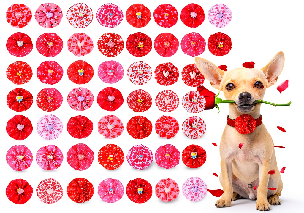 Sanwuta Valentines dog collar charms displayed on a pet collar