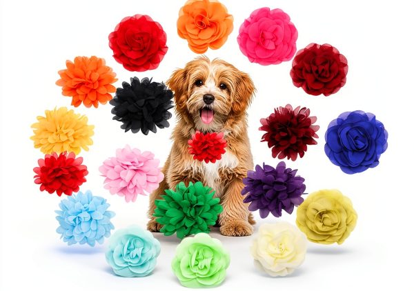 Catcan Dog Collar Flower Charm Soft Chiffon Pet Accessory-0