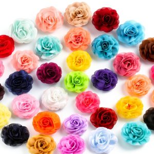 WILLBOND Dog Collar Flowers Chiffon Elastic Band Pet Charms-0