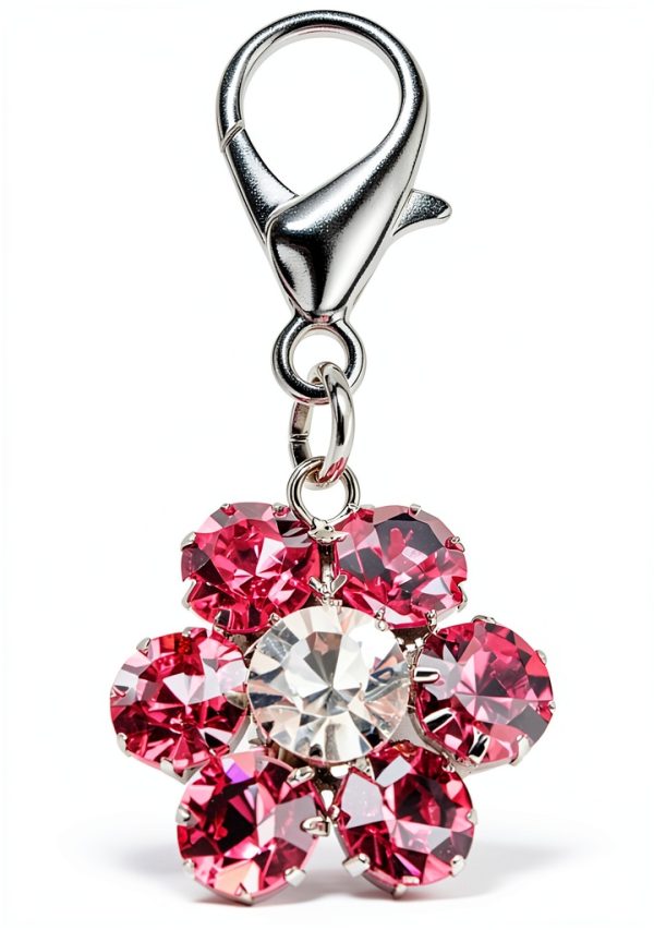 Pavo Dog Collar Charm Rhinestone Flower Pet Accessory-0