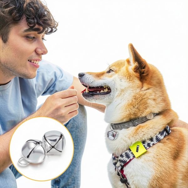 Xthrotsenk Pet Bells Loud Sound Durable Metal Collar-6
