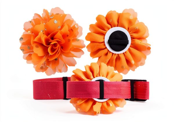 POSAPET Dog Collar Flowers Soft Chiffon Pet Accessories-2