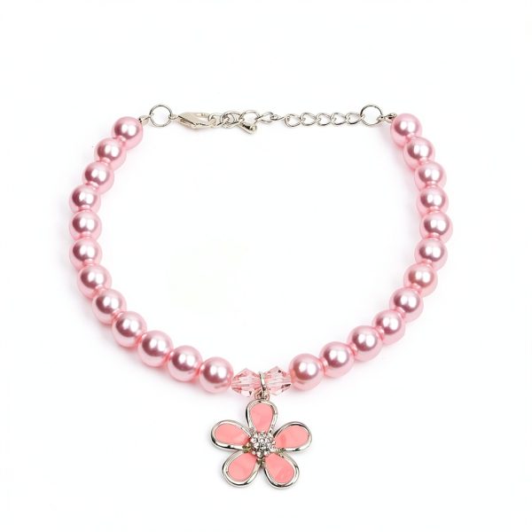 SKS Pearl Dog Necklace Rhinestone Collar Pet Jewelry-8