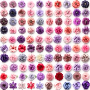 Sanwuta Dog Collar Flowers Set 100 Pcs Satin Pet Accessories-0