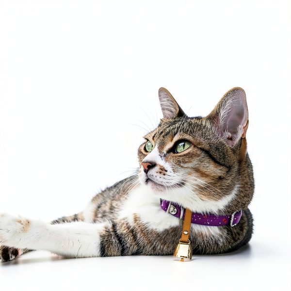IVIA PET Copper Bell Leather Pet Collar Charm Medium Gold-3
