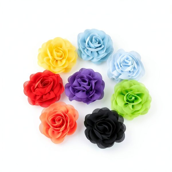 WILLBOND Dog Collar Flowers Chiffon Elastic Band Pet Charms-2