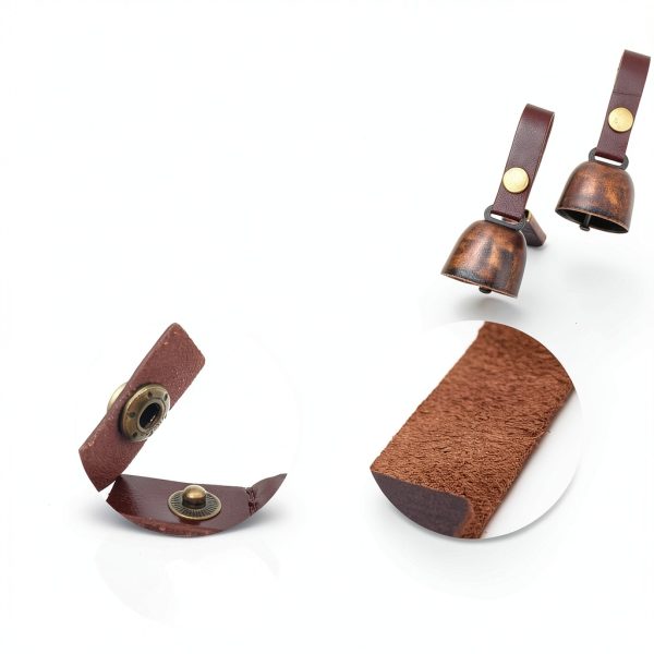 Kcrygogo Leather Pet Collar Bell Quick Release Snap Buttons-1