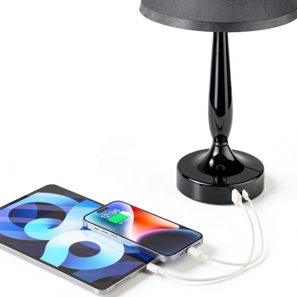 Kakanuo Touch Bedside Lamp USB Charging Modern Nightstand-3