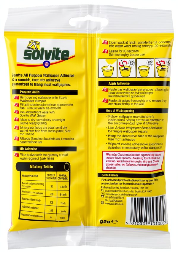 Solvite Wallpaper Adhesive Extra Strong All Purpose Paste-2