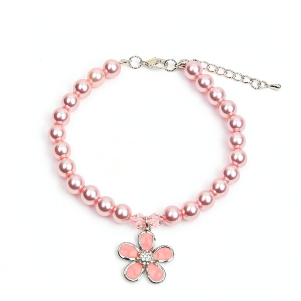 SKS Pearl Dog Necklace Rhinestone Collar Pet Jewelry-3