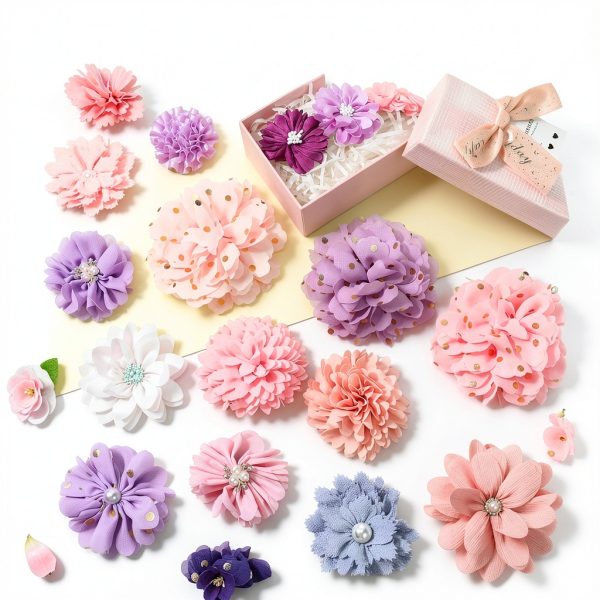 Sanwuta Dog Collar Flowers Set 100 Pcs Satin Pet Accessories-1