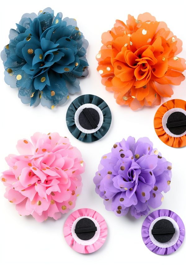 POSAPET Dog Collar Flowers Soft Chiffon Pet Accessories-3