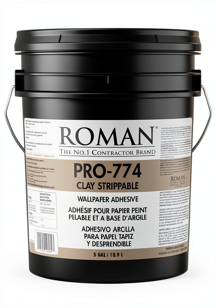 Installer applying Roman Clay Wallpaper Adhesive with a roller