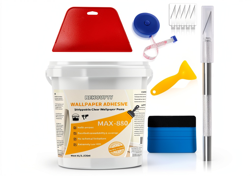 Applying Laige wallpaper paste on a living‑room wall