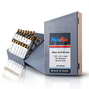 HIGHFIRE Mechanic Drill Bit Set HSS 29-Piece BlackGold 135deg Split-0