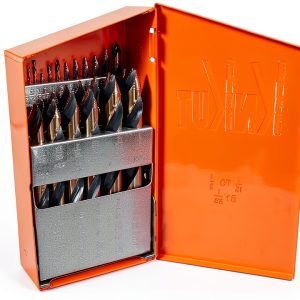 KnKut 29 Piece Mechanics Length Step Point Drill Bit Set 1/16"-1/2" by 64ths-0